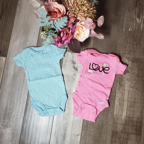 Baby Girl Newborn Onesie Bundle - Carter's and Gerber - Picture 1 of 9